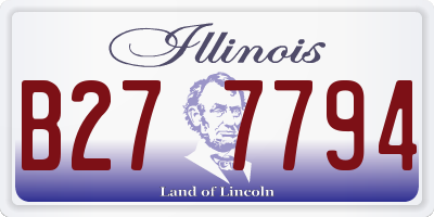 IL license plate B277794