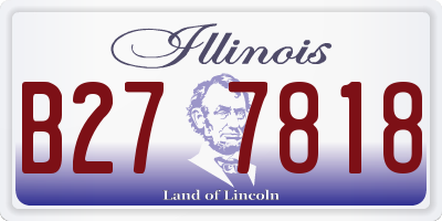 IL license plate B277818