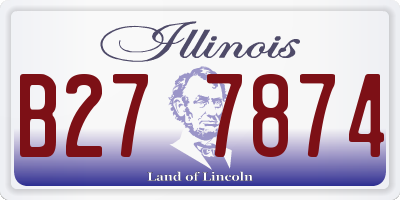 IL license plate B277874