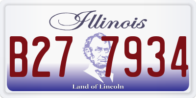 IL license plate B277934