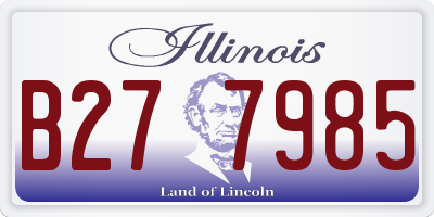 IL license plate B277985