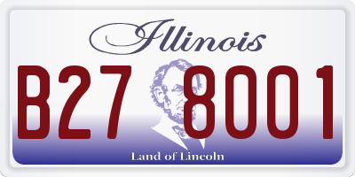 IL license plate B278001