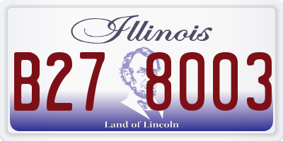 IL license plate B278003