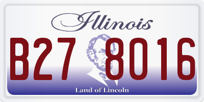 IL license plate B278016
