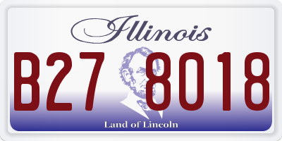 IL license plate B278018