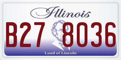 IL license plate B278036