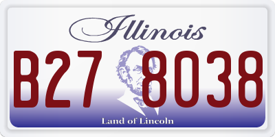 IL license plate B278038