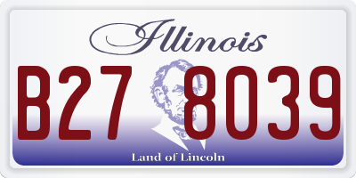 IL license plate B278039