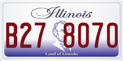 IL license plate B278070