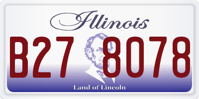 IL license plate B278078