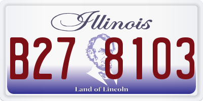 IL license plate B278103