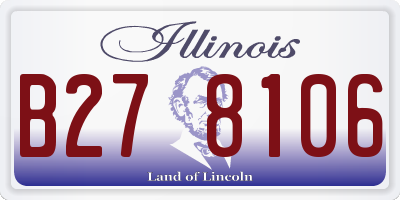 IL license plate B278106