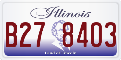 IL license plate B278403