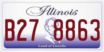 IL license plate B278863