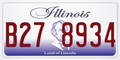 IL license plate B278934
