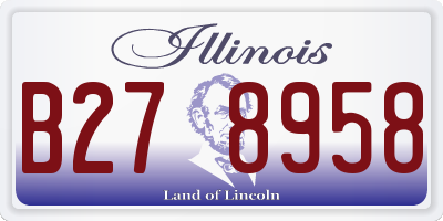 IL license plate B278958
