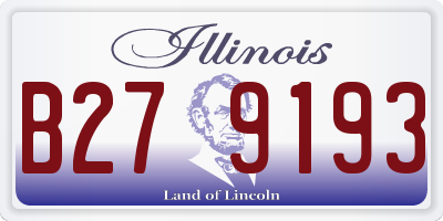 IL license plate B279193