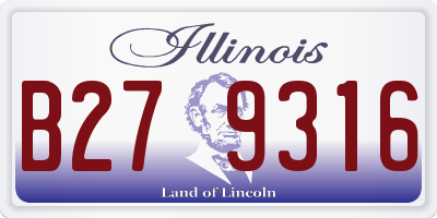 IL license plate B279316