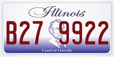 IL license plate B279922