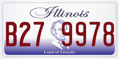 IL license plate B279978