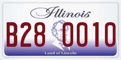 IL license plate B280010