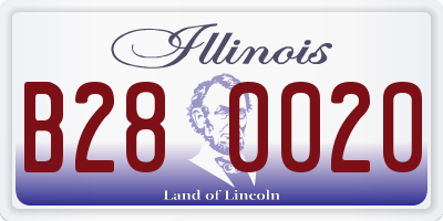 IL license plate B280020