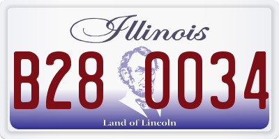 IL license plate B280034