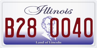 IL license plate B280040