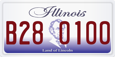 IL license plate B280100
