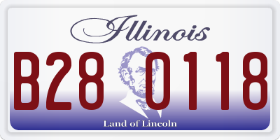 IL license plate B280118