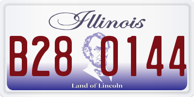 IL license plate B280144