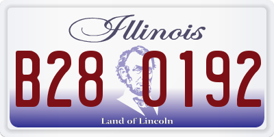IL license plate B280192