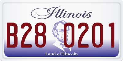 IL license plate B280201