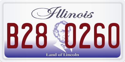 IL license plate B280260