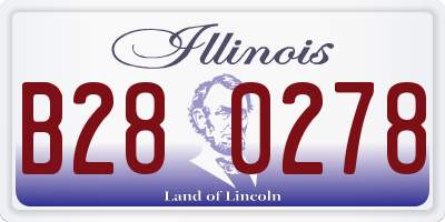 IL license plate B280278