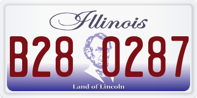 IL license plate B280287