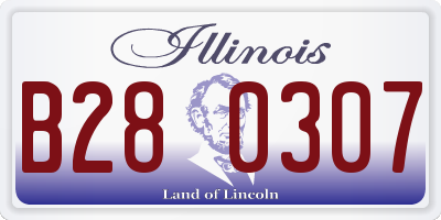 IL license plate B280307