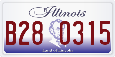 IL license plate B280315