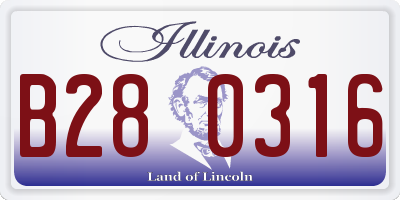 IL license plate B280316
