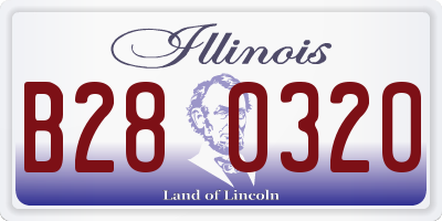 IL license plate B280320