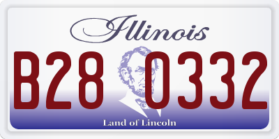 IL license plate B280332