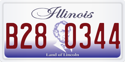 IL license plate B280344