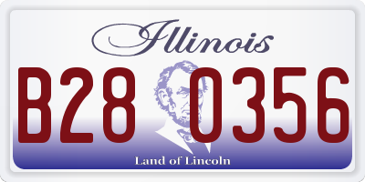 IL license plate B280356