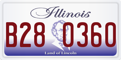 IL license plate B280360