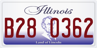 IL license plate B280362