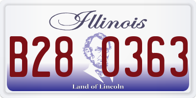 IL license plate B280363