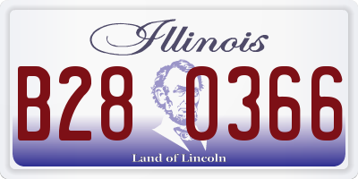 IL license plate B280366