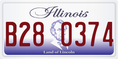IL license plate B280374