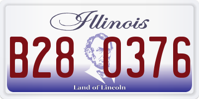 IL license plate B280376