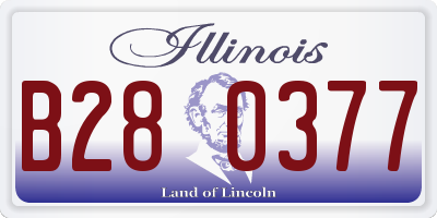 IL license plate B280377